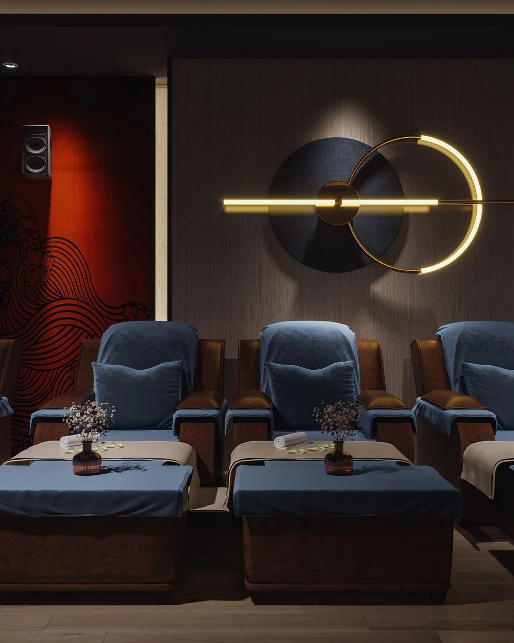 案例分享/足浴店设计效果图 设计机构:上海筑·乐居设计 坐标:浙江