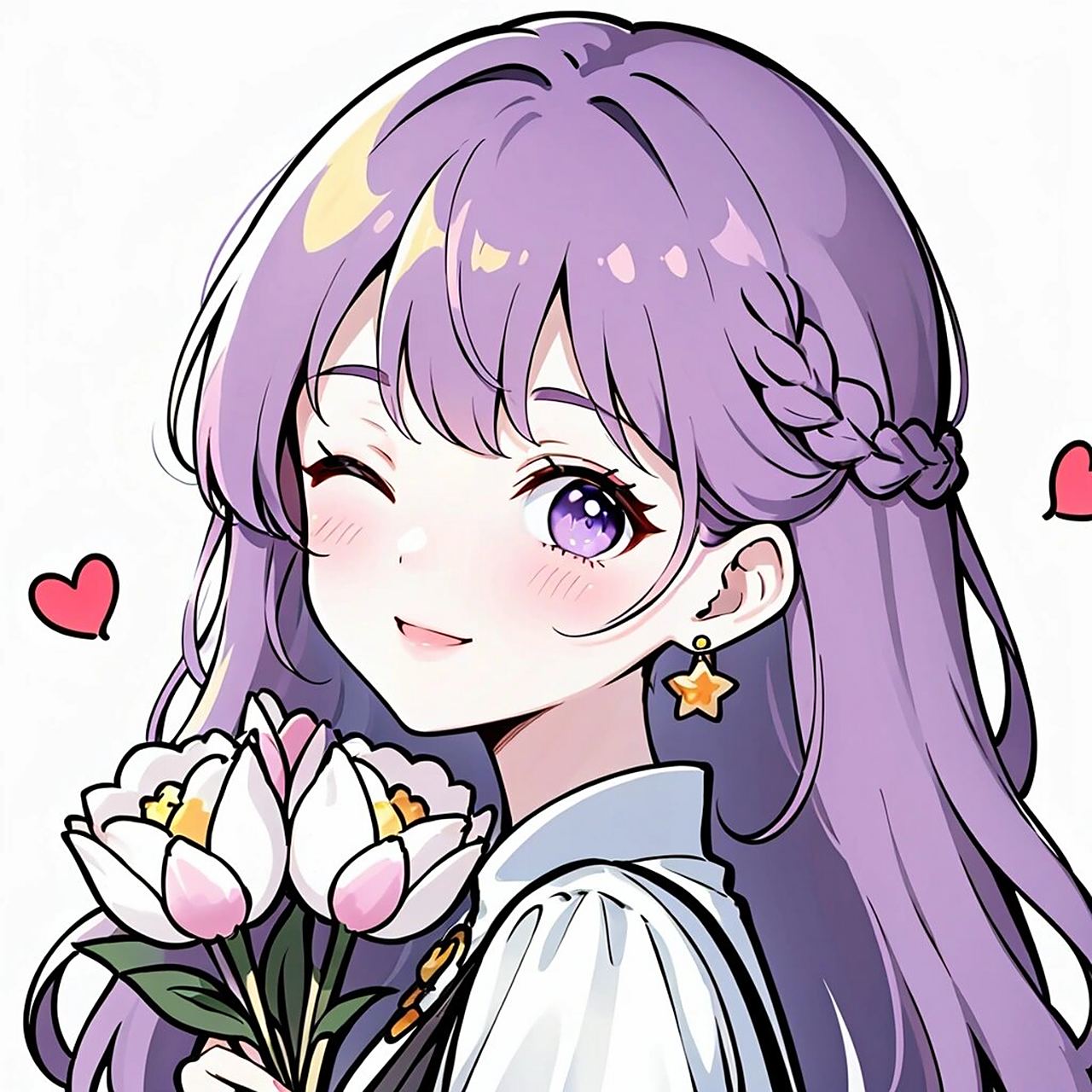 极简头像|郁金香闺蜜头像