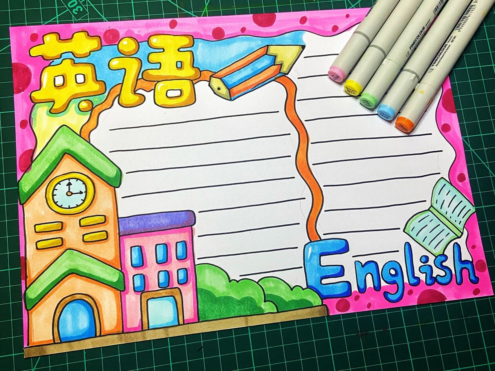 英语手抄报 简单又好看,一年级的同学也可以轻松画出来