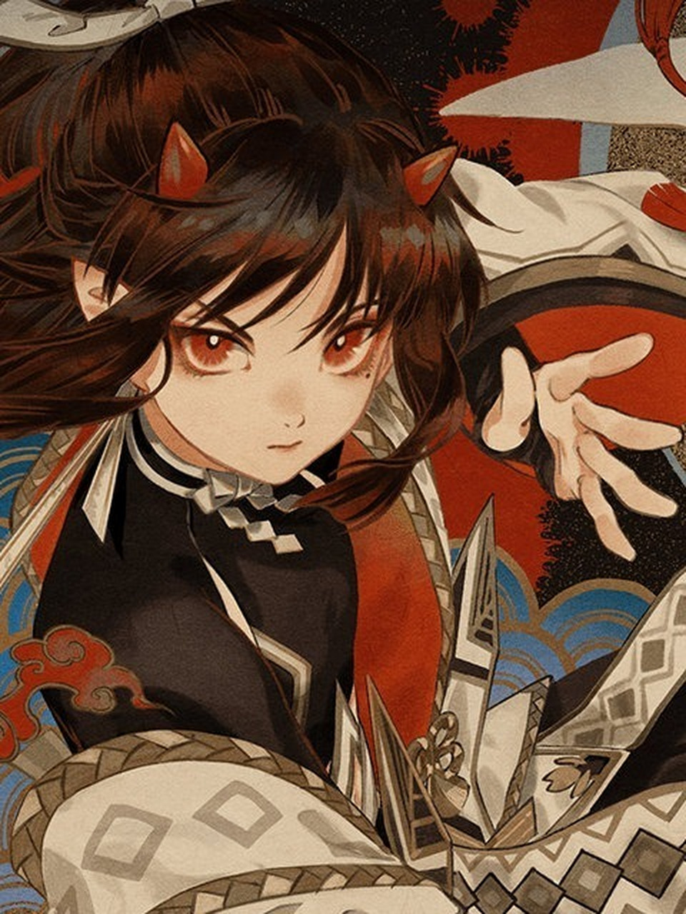 阴阳师插画|鬼切:秀色可餐的小哥哥一枚呀~ 可爱的切宝来啦~ 切宝真的