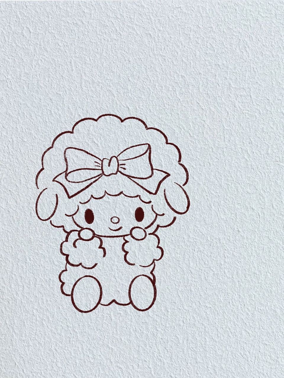 三丽鸥小羊piano必爱诺/简笔画教程 必爱诺和她的小象