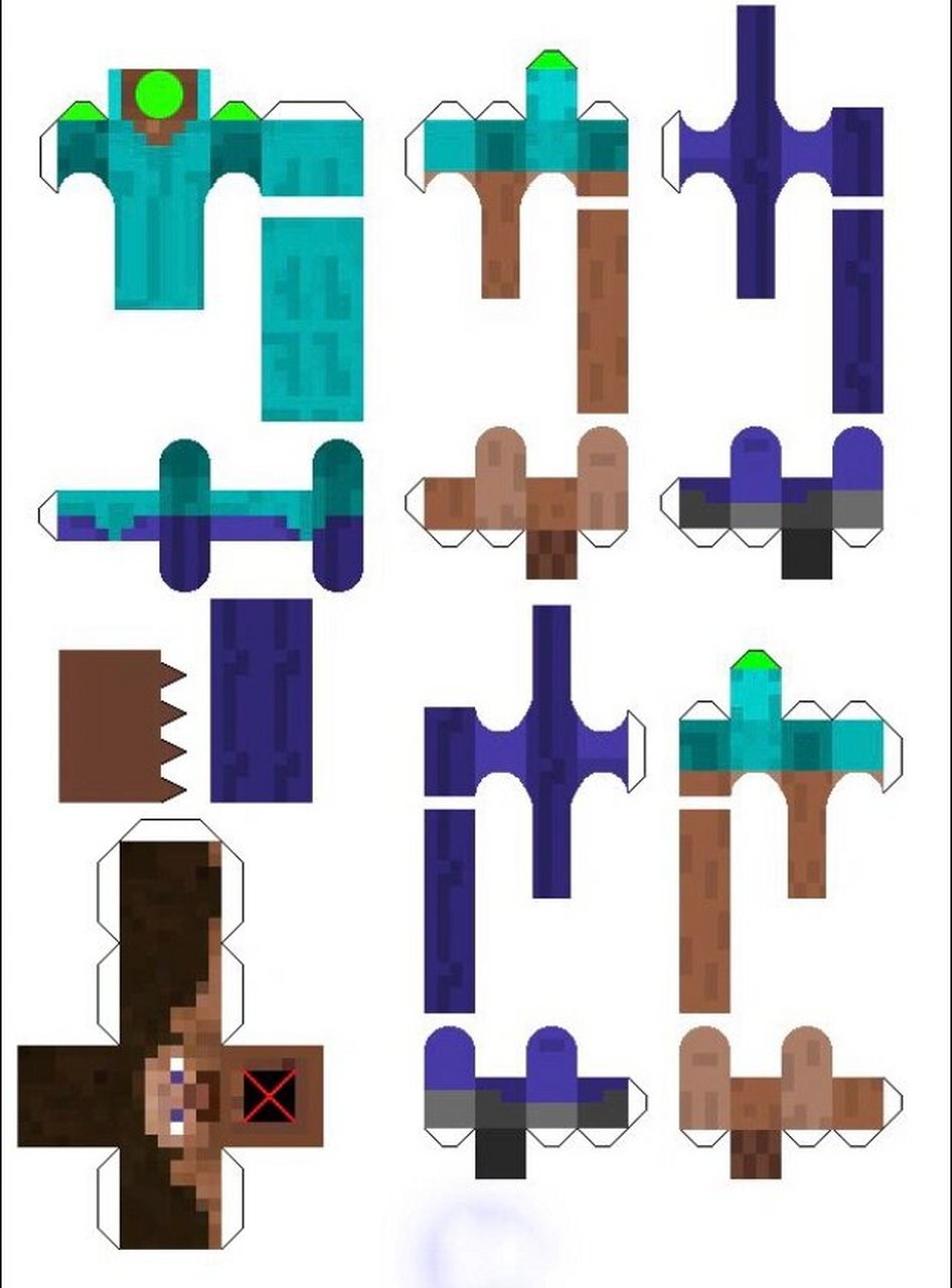 我的世界纸模图纸 教程:把这个打印出来,然后剪出来,最后给他拼起来要