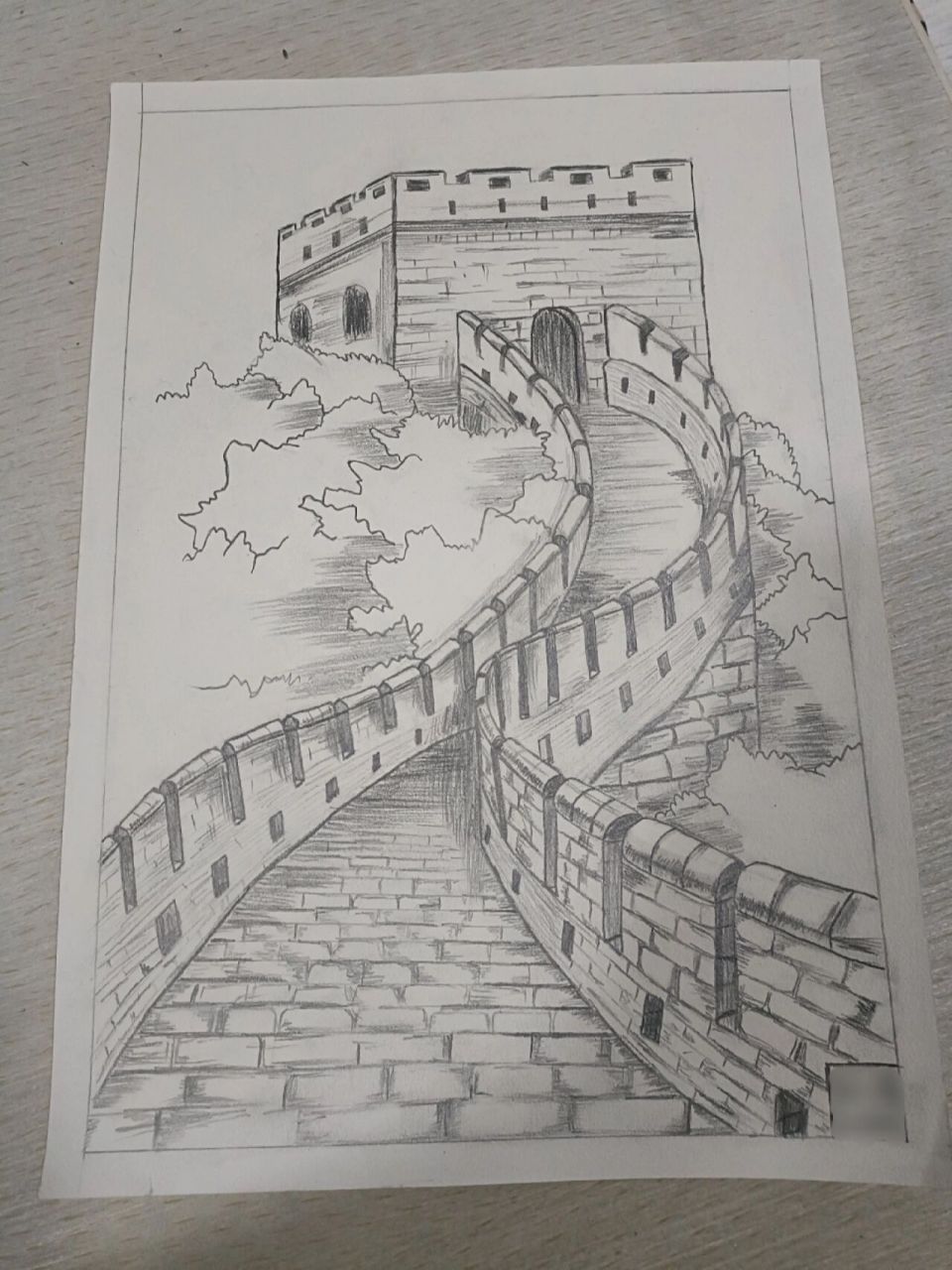素描长城