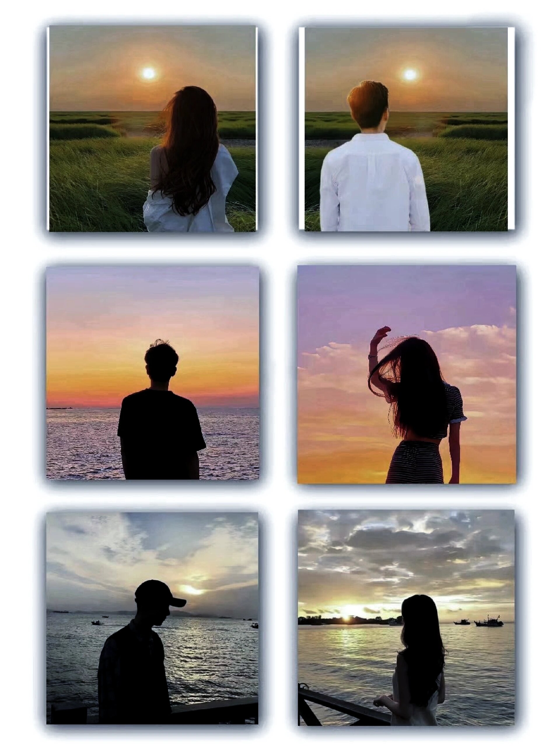 超好看的日落情侣头像