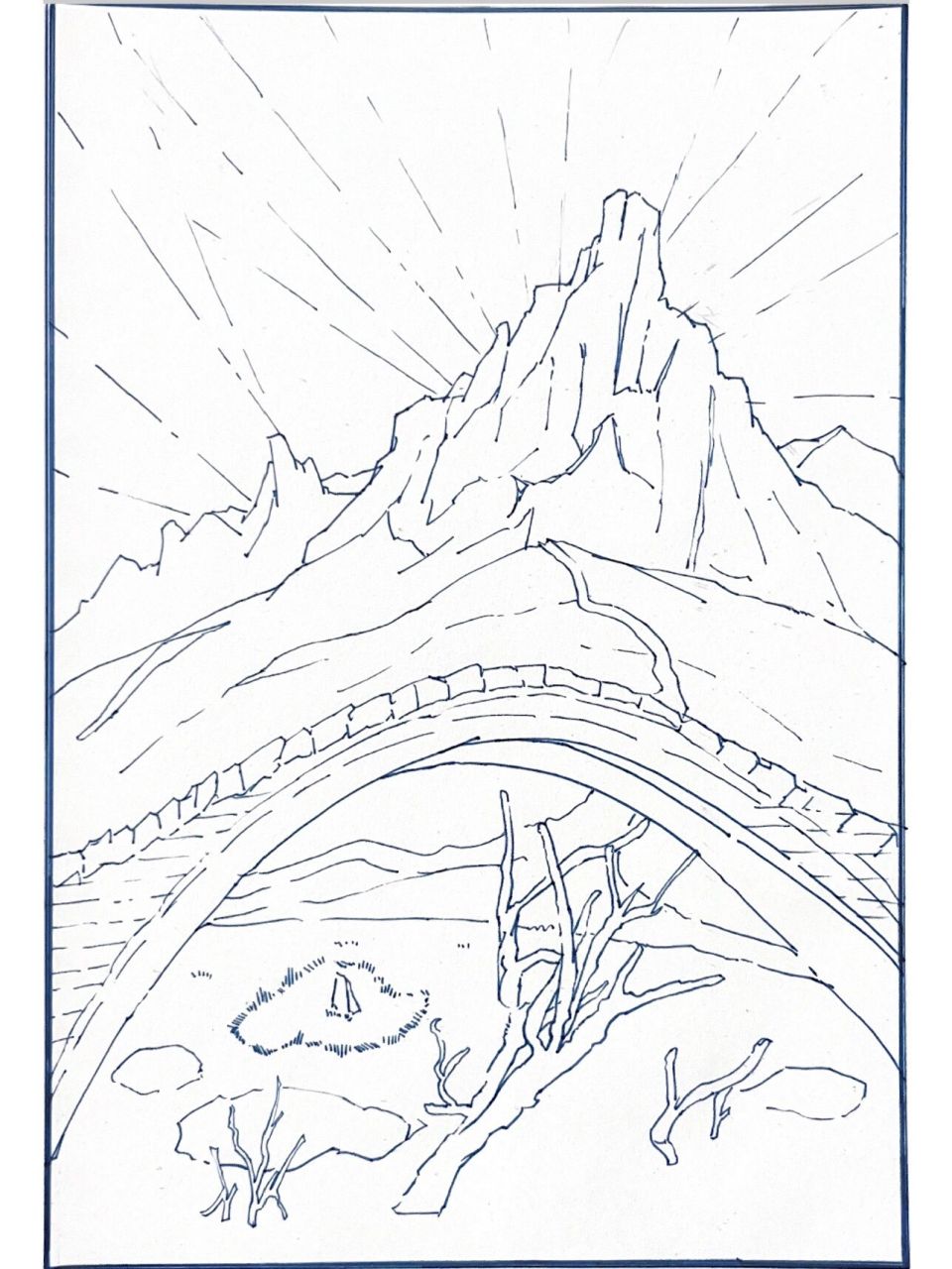 风景速写41/100 "等苦尽甘来的那一天,山河星月都做贺礼" 想什么画
