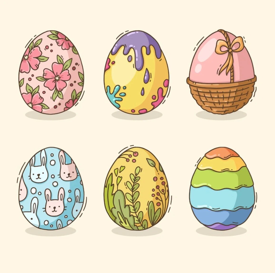 复活节彩蛋素材,孩子也能画,下笔不犹豫!