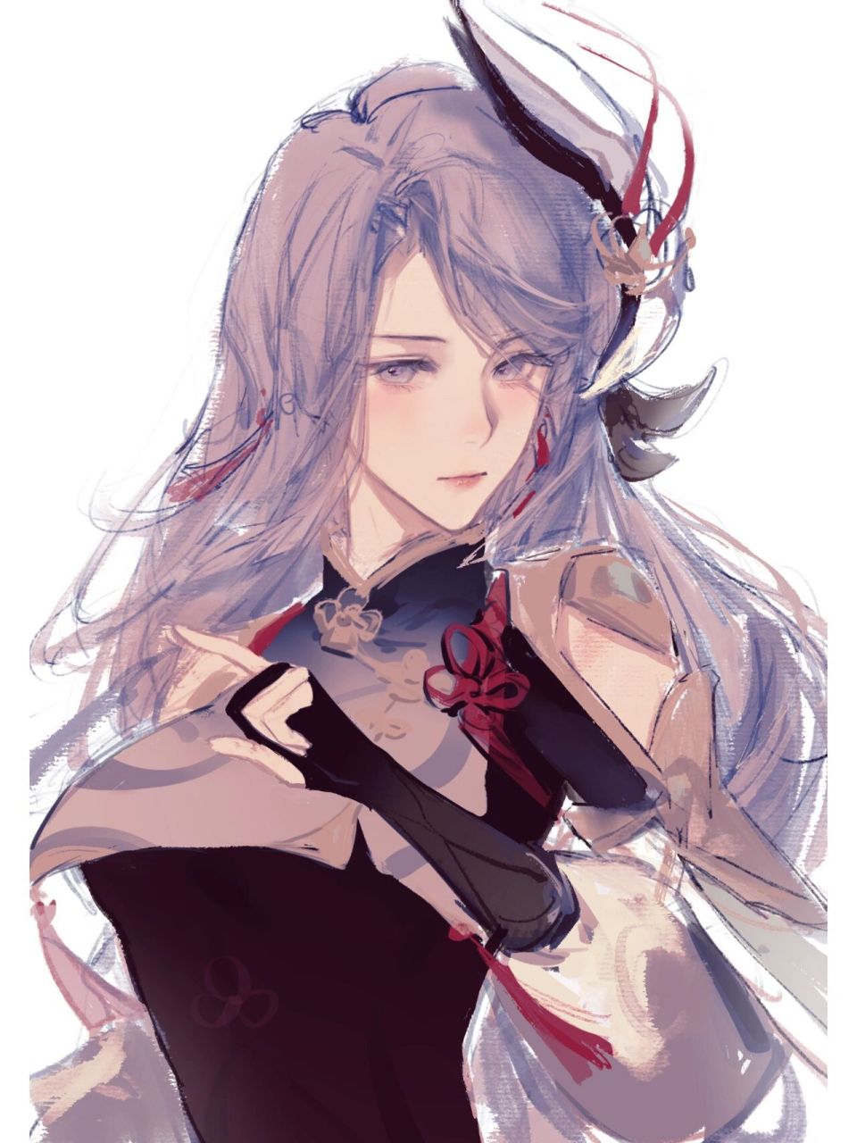 画了申鹤 反过来感觉效果好点,所以先这样发发