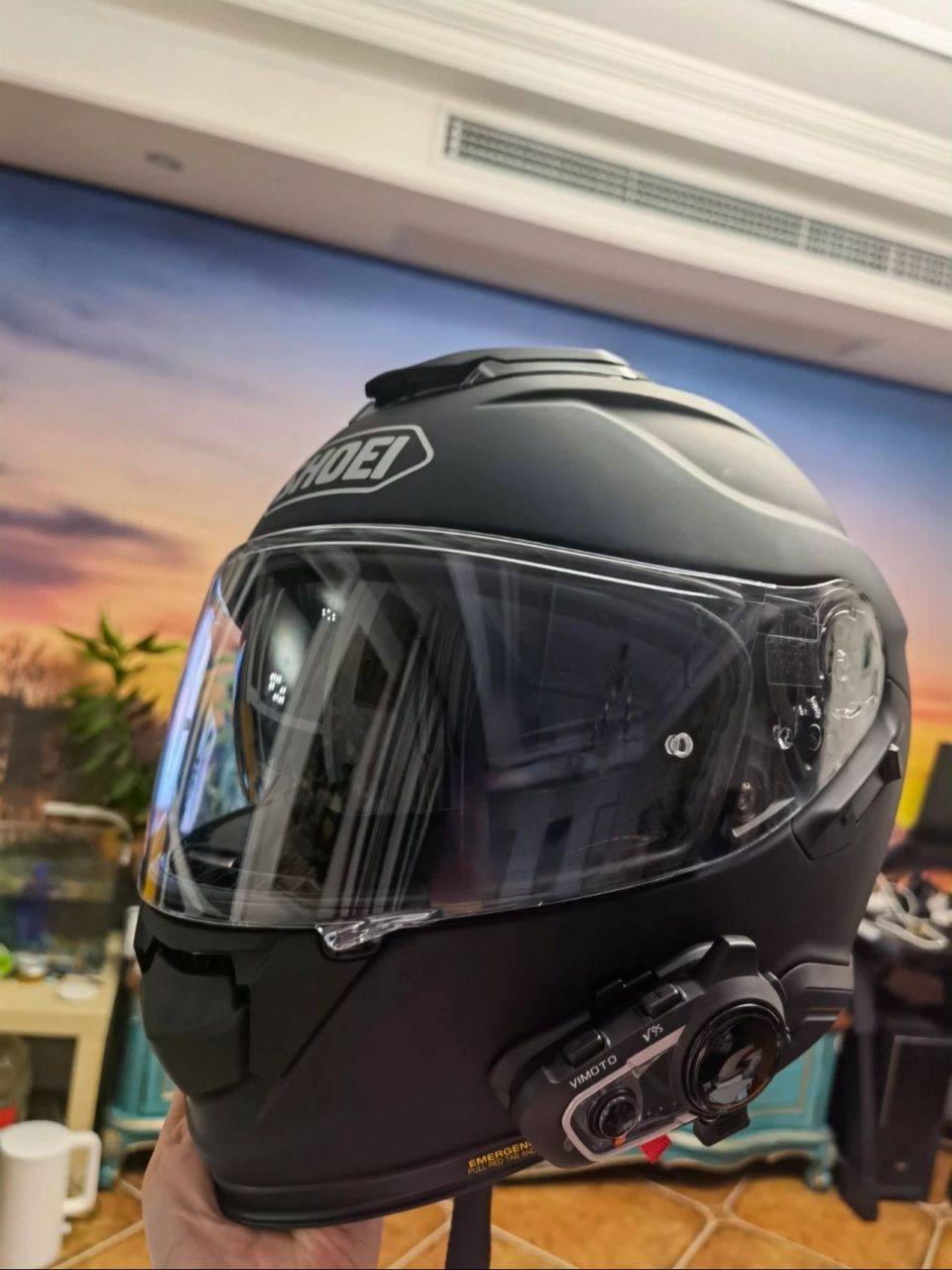 shoei gt air2 头盔装维迈通v9蓝牙耳机教程 166图一是维迈通蓝牙
