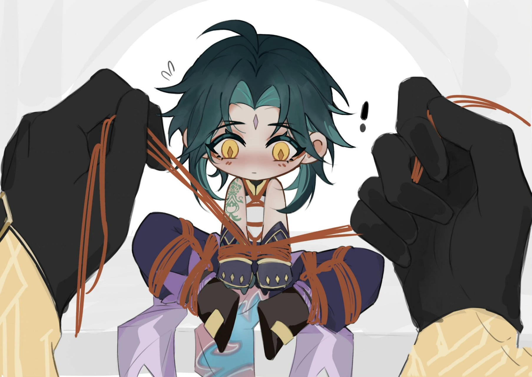 钟离×魈 这个cp有点好磕啊啊啊 包粽子嘿嘿 太太画的好好康