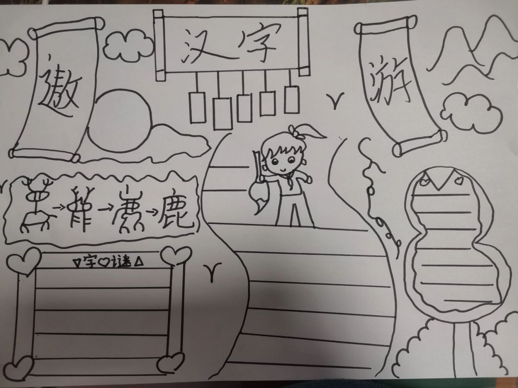 五年级下册第三单元遨游汉字王国手抄报