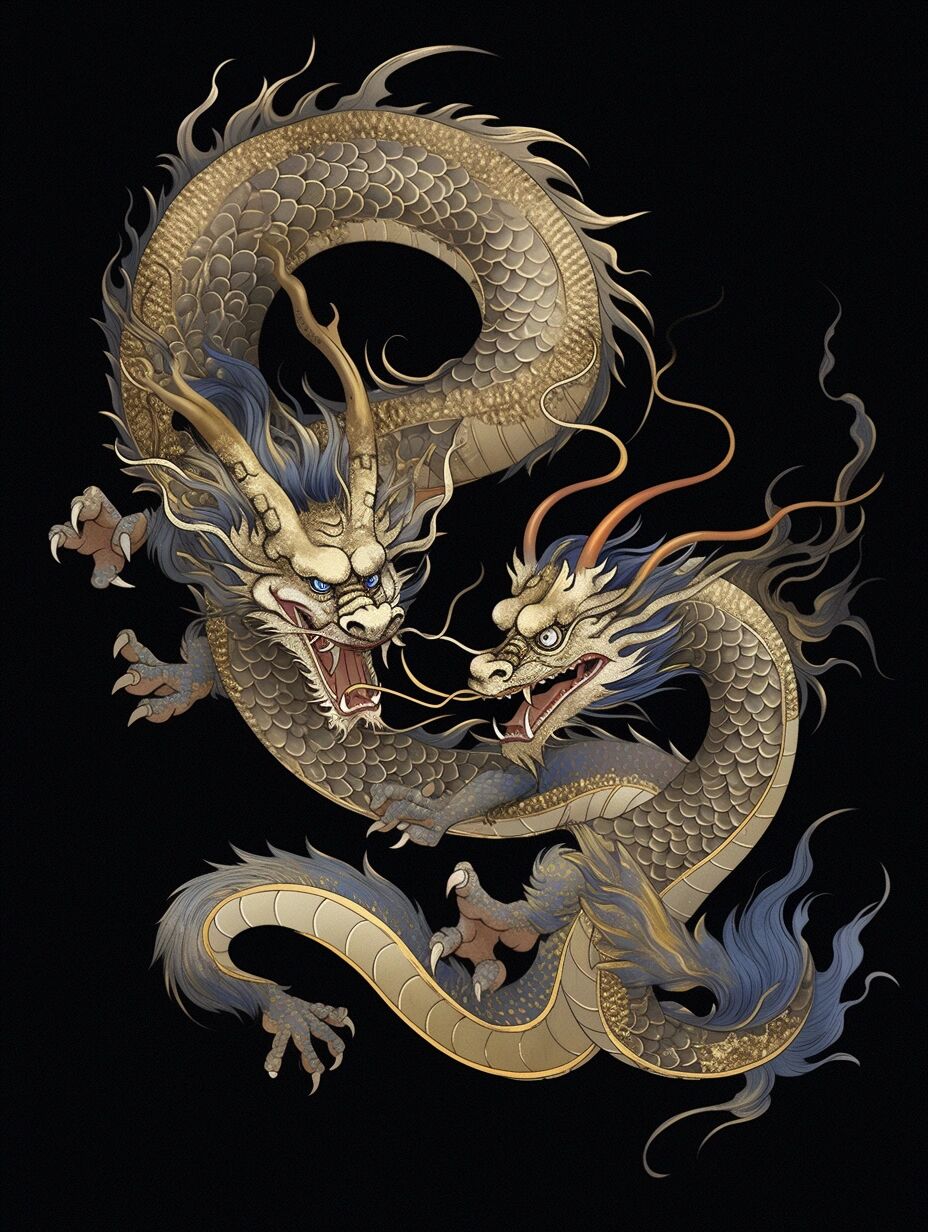 壁纸|中国古风描金神龙