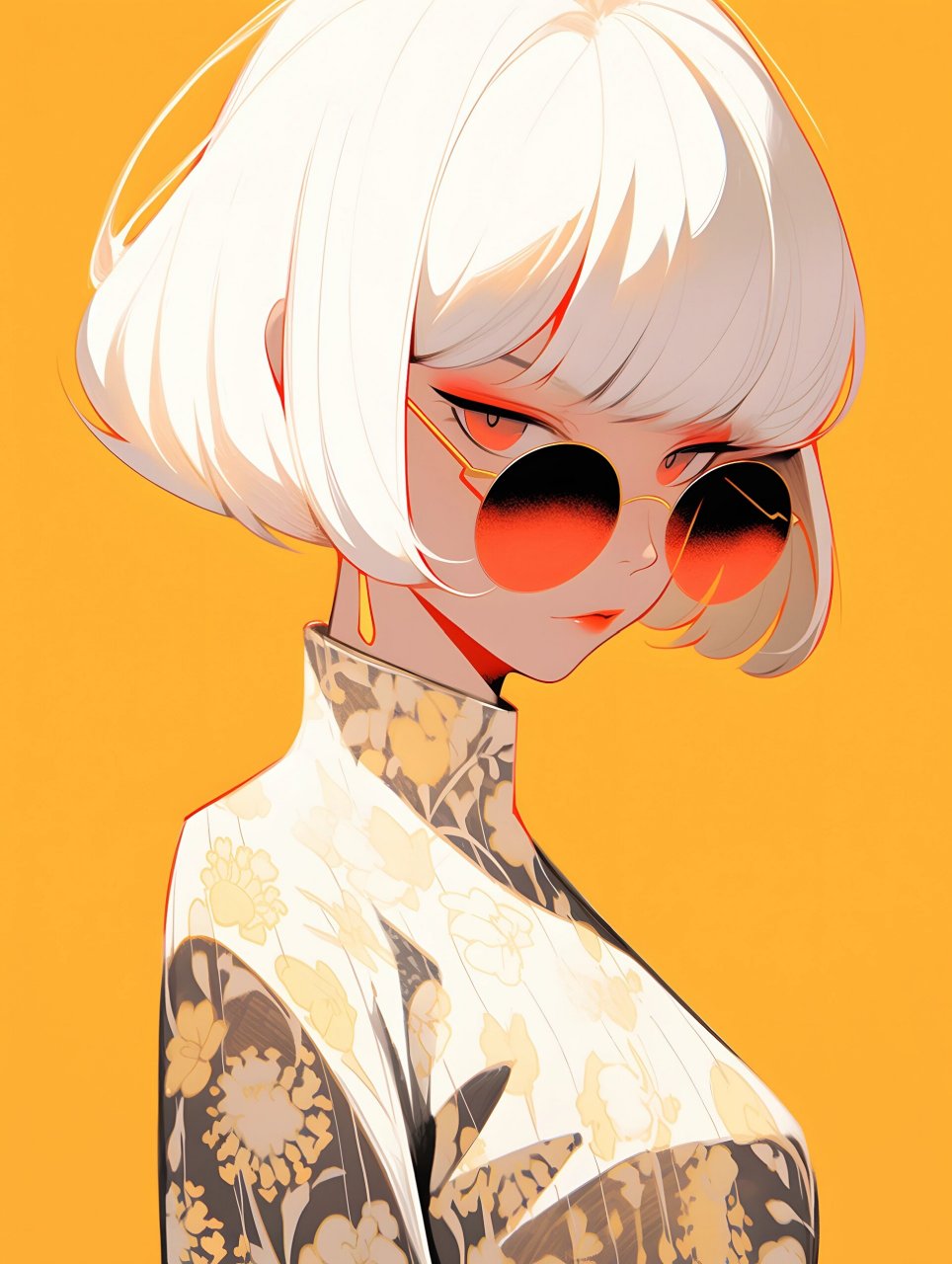 奢华之黄 | 短发高冷女孩头像