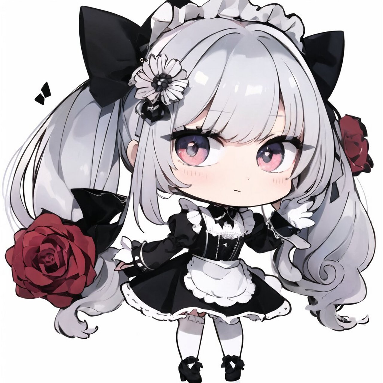 q版女仆 关键词02 q版小人02 女仆02 02#ai绘画#0202