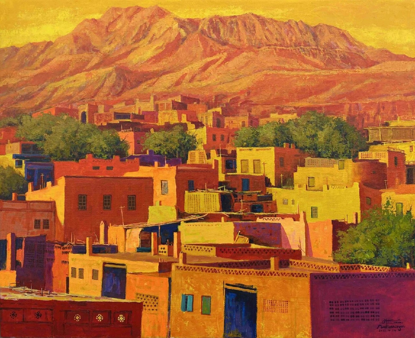 这蓝色的阴影,光影也太绝了|中国当代画家 97 96 麦麦提吐尔逊江