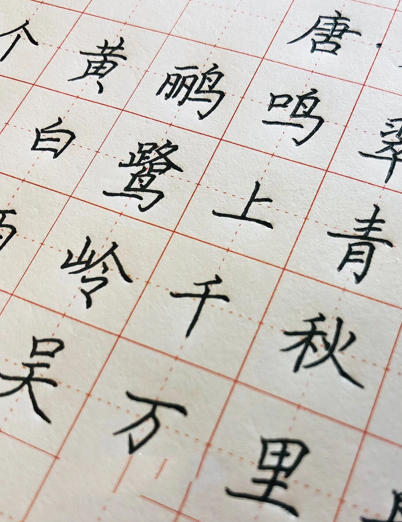 手写丨硬笔楷书 唐代诗人杜甫《绝句