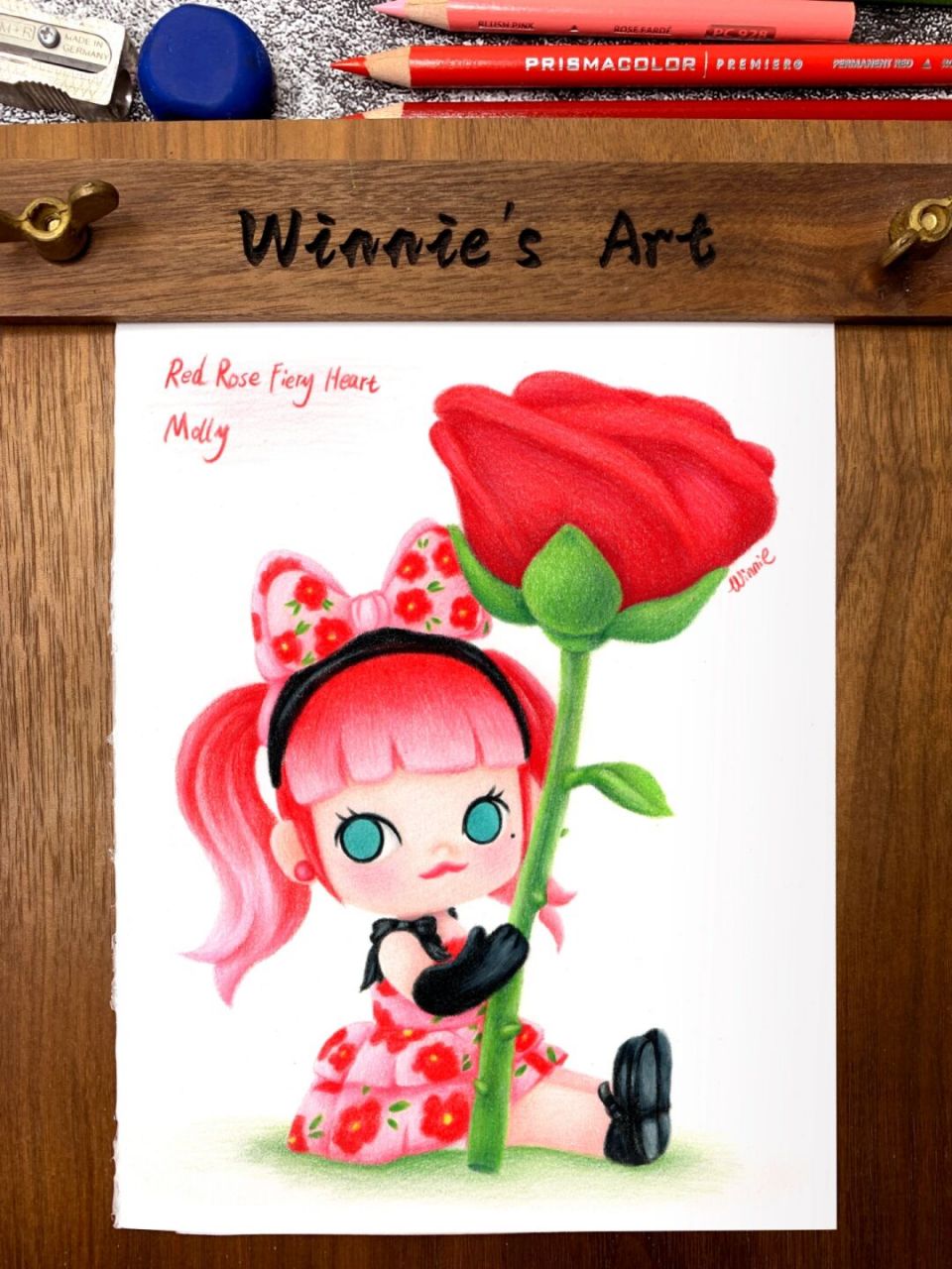 【手绘彩铅盲盒】molly红蔷薇小恶魔/附线稿 老规矩:完整绘画过程视频