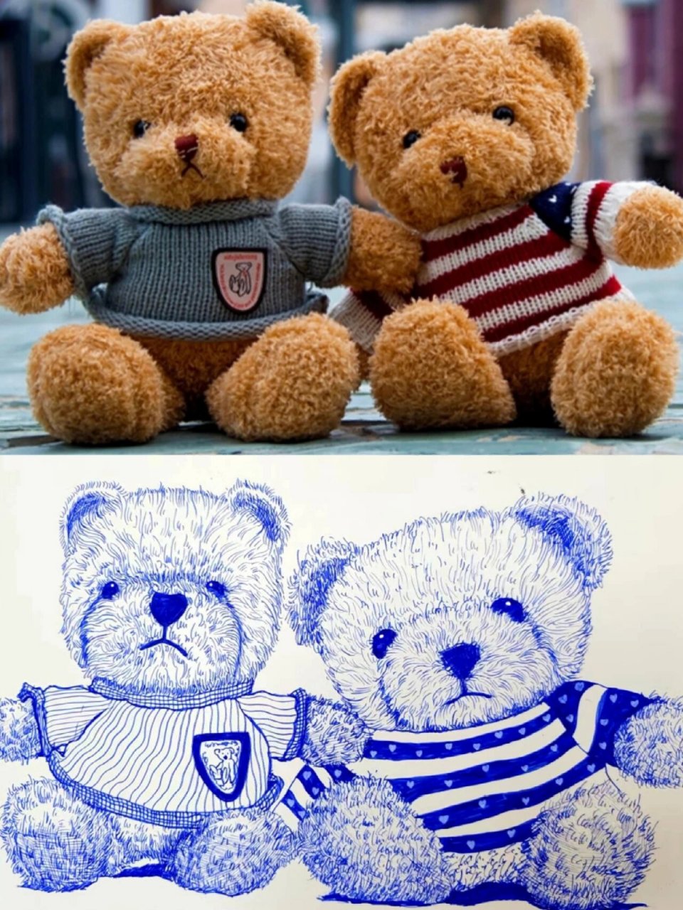 毛绒玩具熊93写生#创意线描#玩具写生 努力画起来吧! 加油!