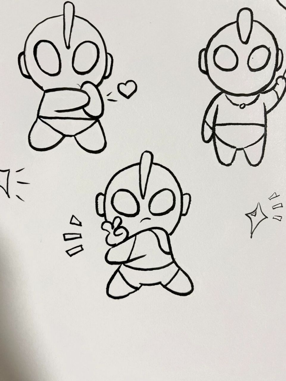 奥特曼简笔画|可爱|画画|附细节图 你相信光吗 可可爱爱敲简单的