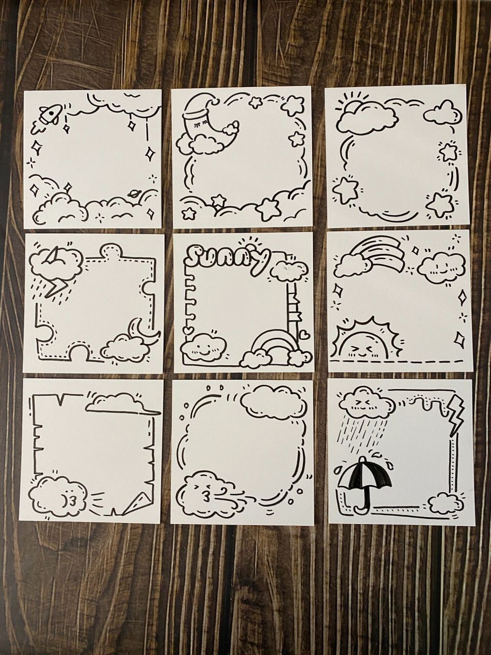 简笔画|天气主题手帐手抄报边框必备素材
