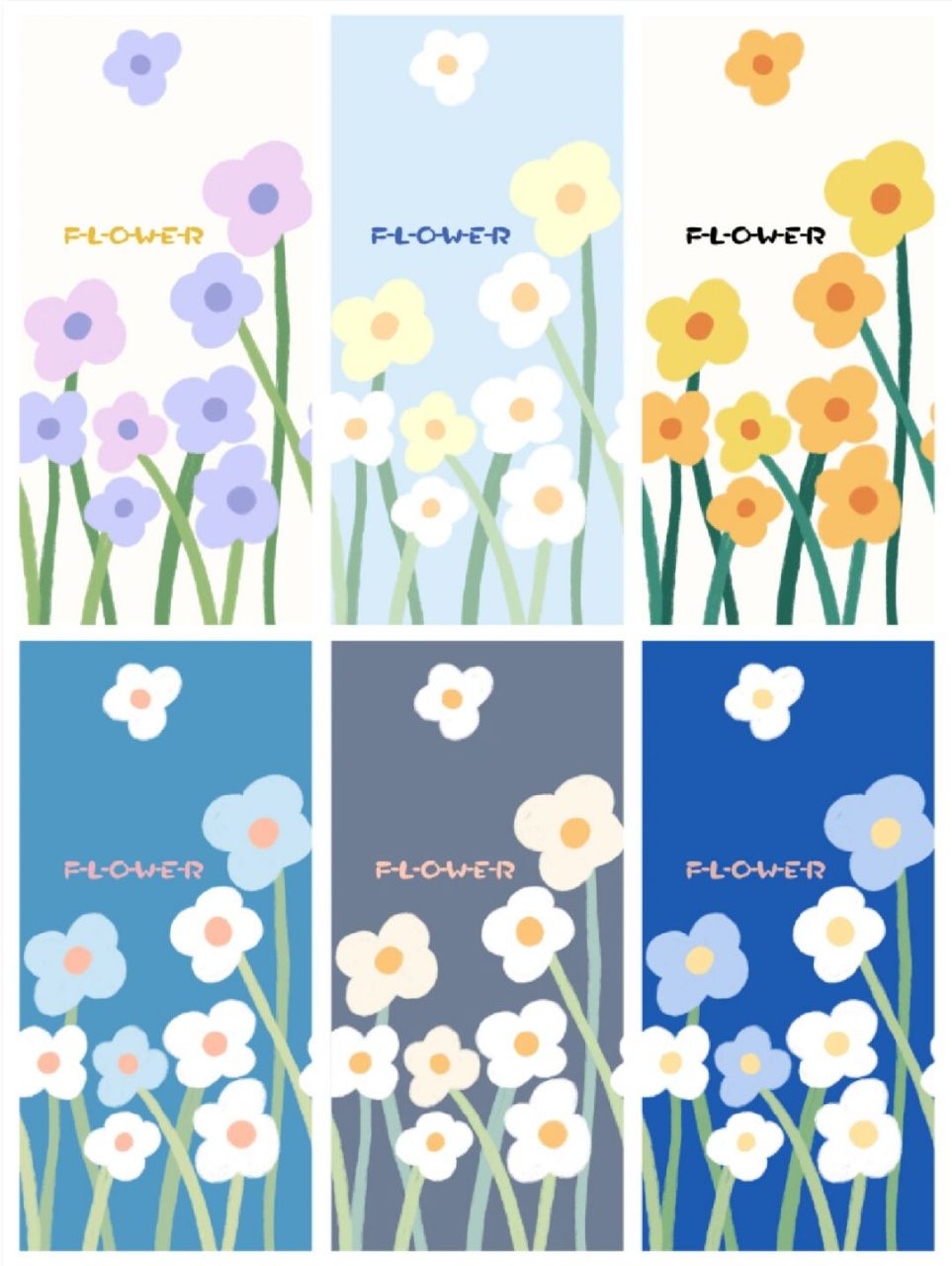 402期 清爽系小花 原创手机壁纸 冷色系治愈花朵系列9393 #壁纸