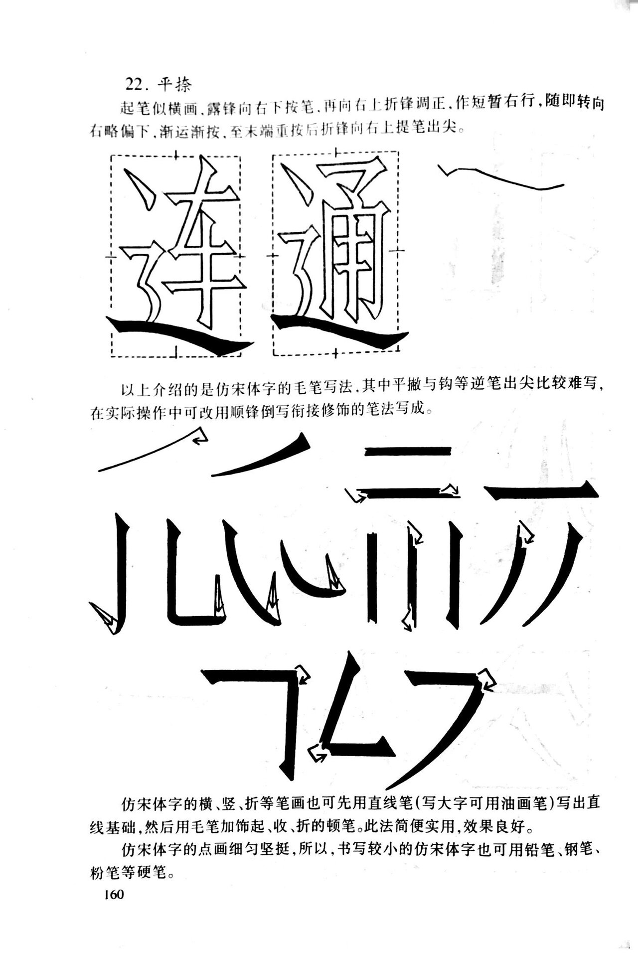 仿宋体笔画拆解分析 仿宋体字源起于宋代刻书字体,它的字形,结构,笔法