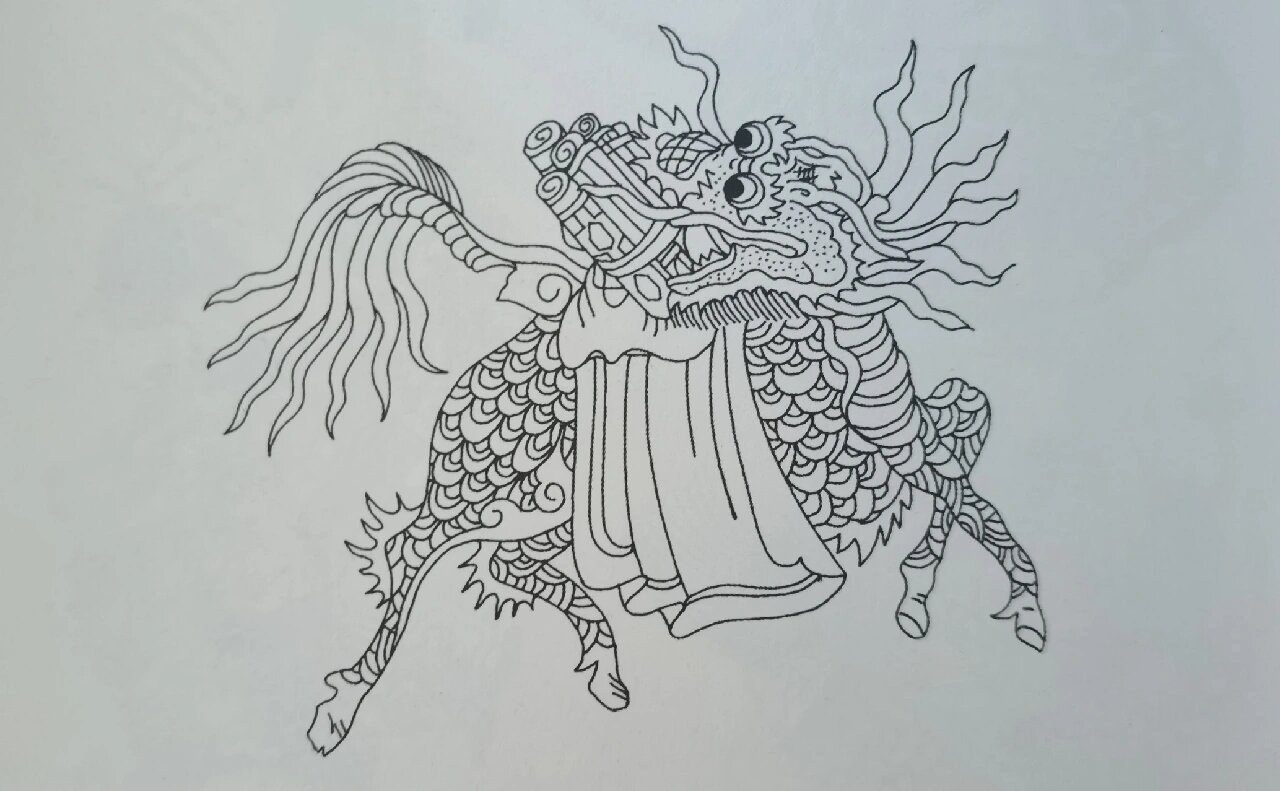 中国传统吉祥图案～麒麟送子纹样