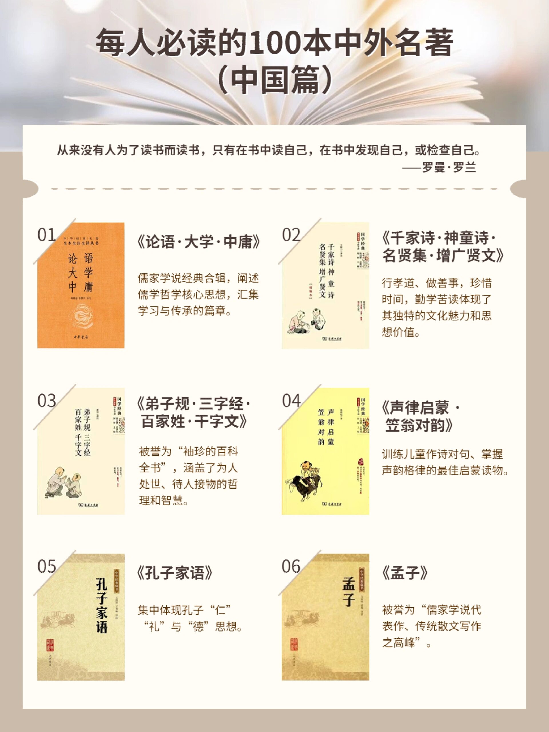 每人必读的100本中外名著推荐:中国篇