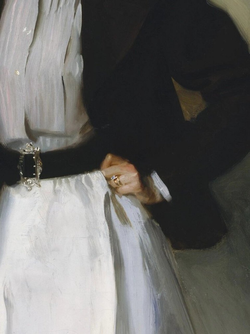 局部|萨金特油画中女性的手,都太美了 众所周知,萨金特笔下的人物身份