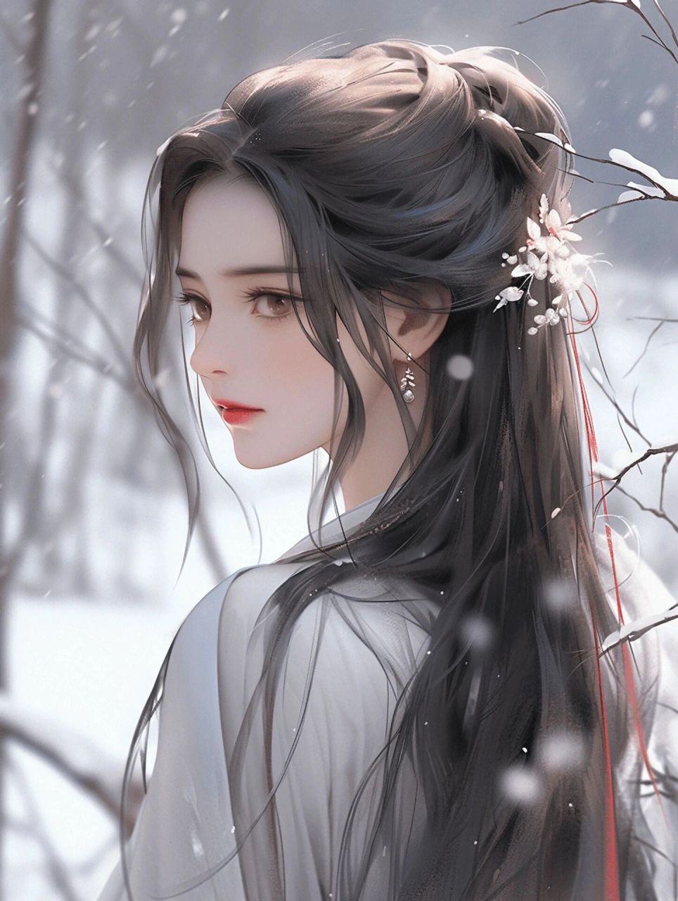 冷艳美女|古风壁纸|小说封面插画                社区熟人节