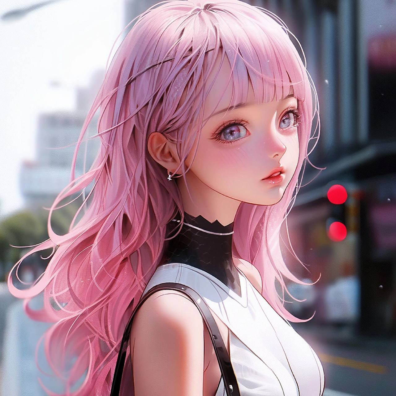 粉色长发女孩头像 | 02 太喜欢粉发啦!