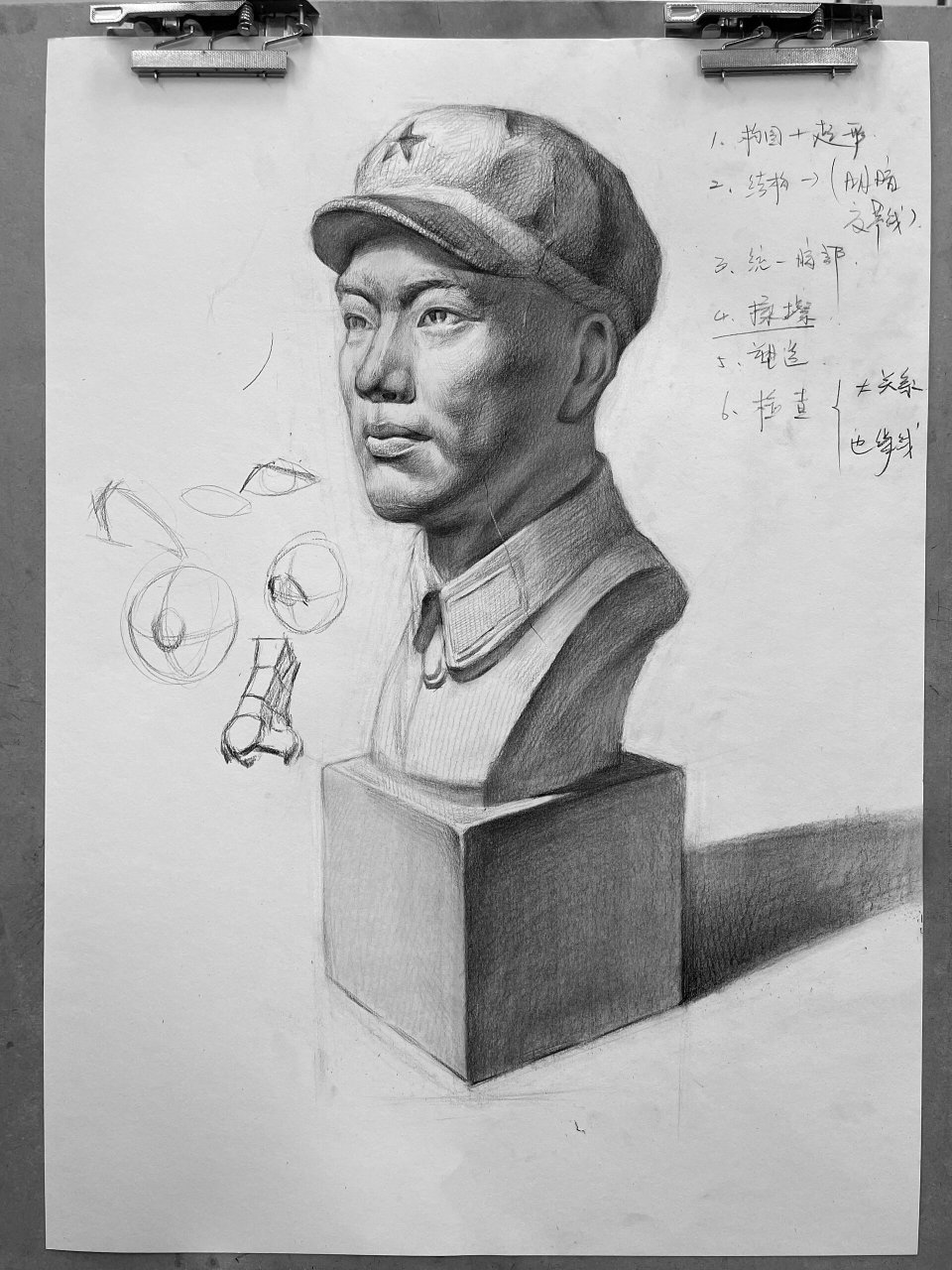 亚洲男青年石膏像—雷锋