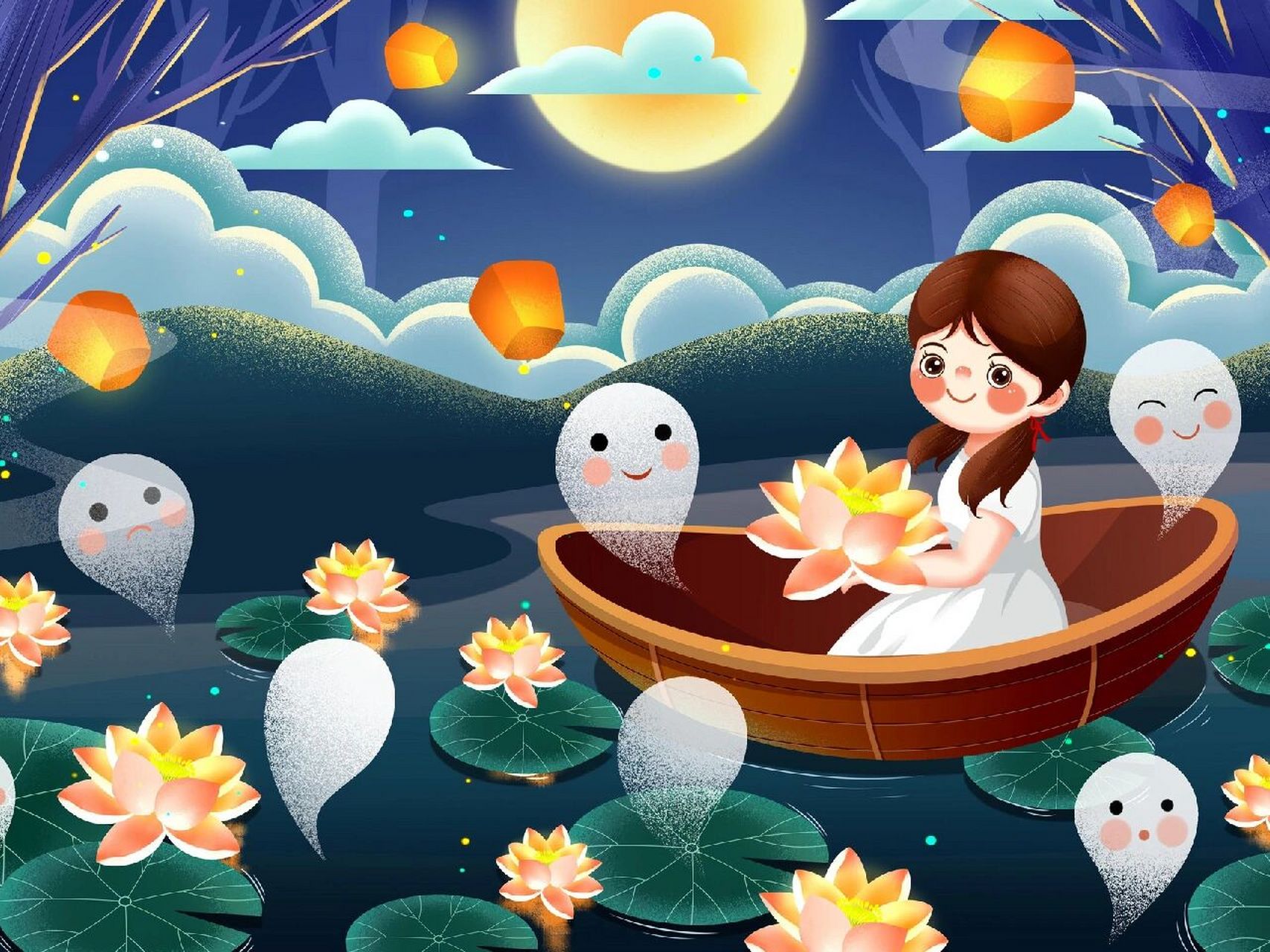 分享 92【摄图网】今天分享一波好看的中元节祭祖插画海报(*^ω^*)