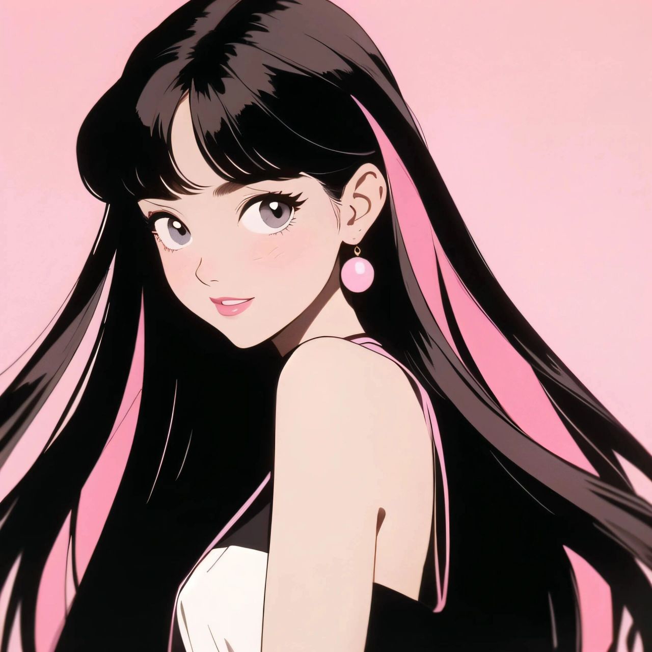 旧漫头像|粉色系甜美长发小姐姐