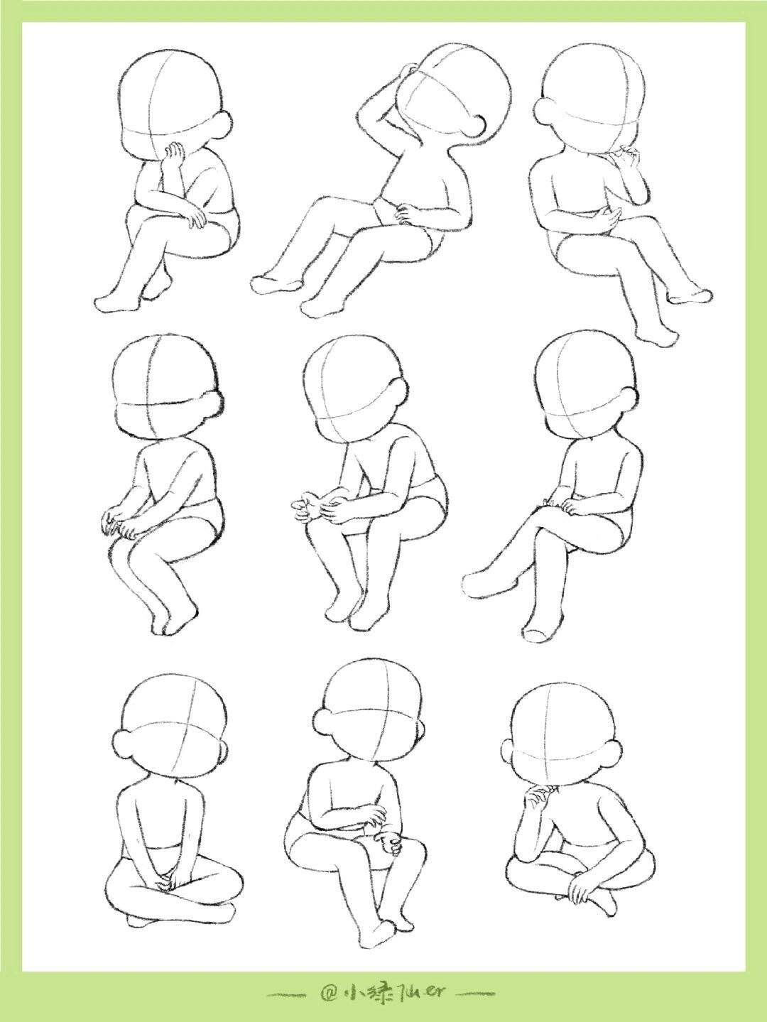 100个动态q版小人合集|常用姿势 练习动态终于达成100个人了,整理了个