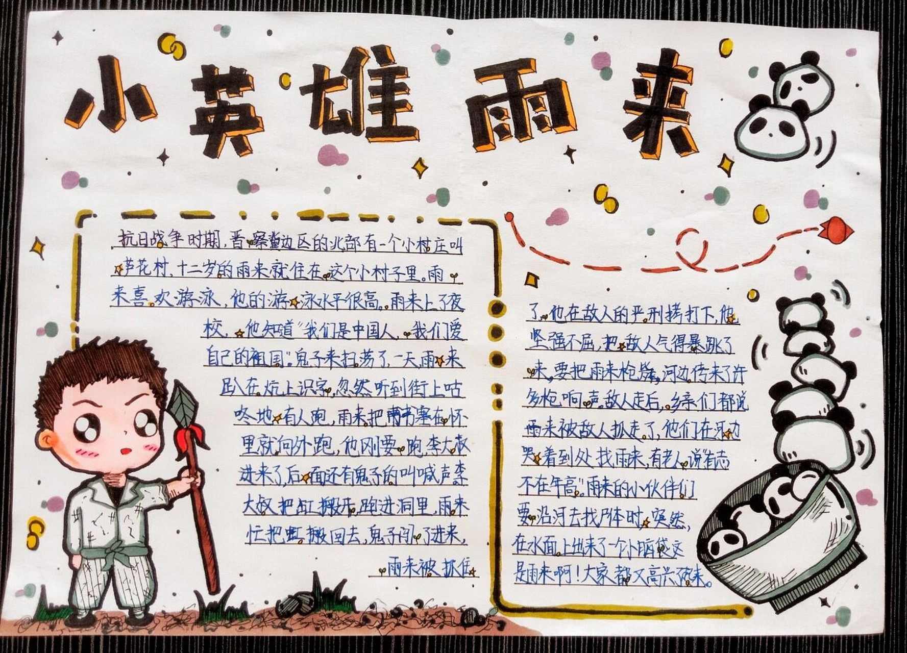 小英雄雨来手抄报 还有视频的,在我的主页 希望喜欢 #原创
