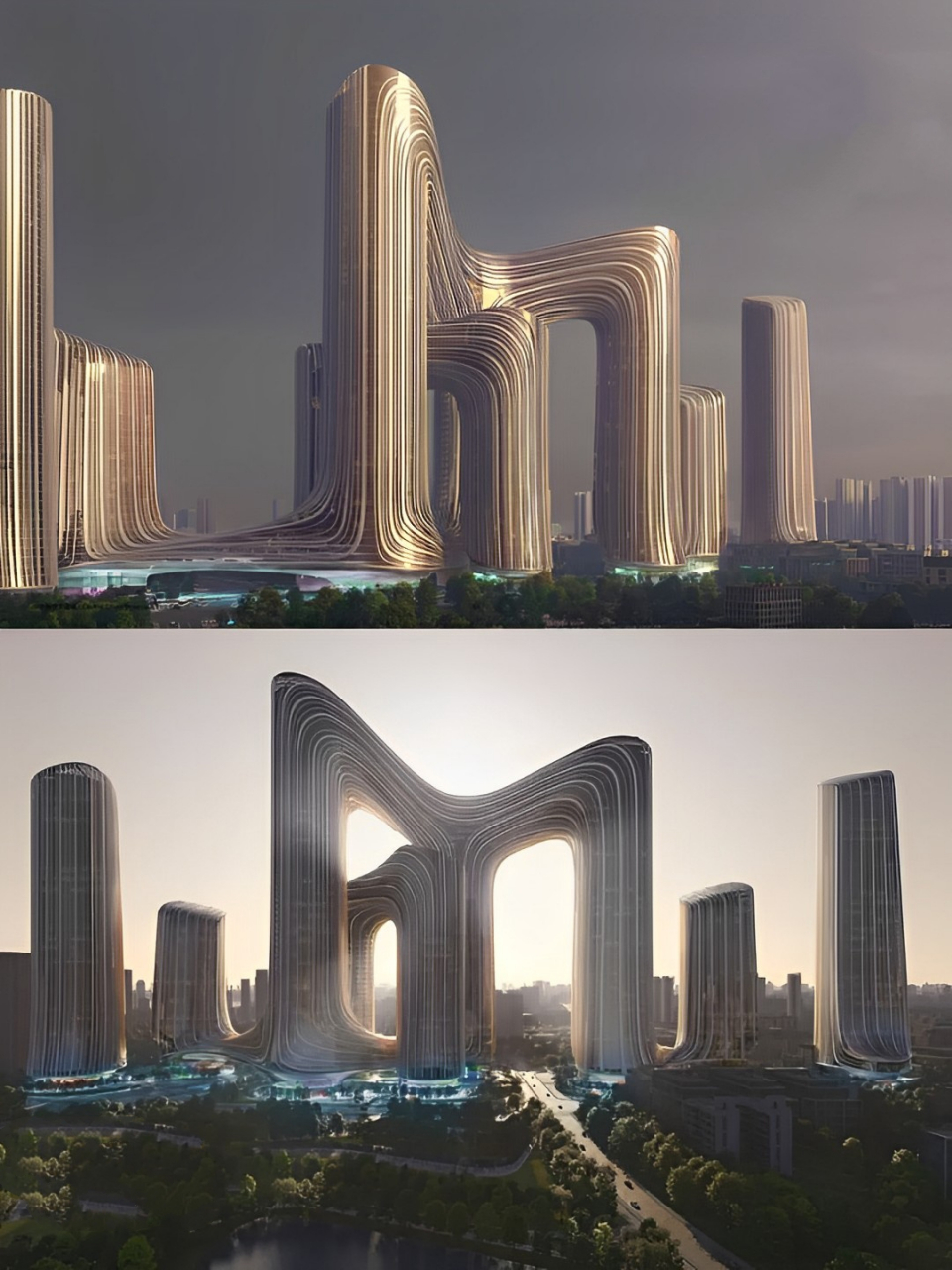 扎哈事务所设计武汉新地标:华中科学生态城 华中科学生态城项目临近