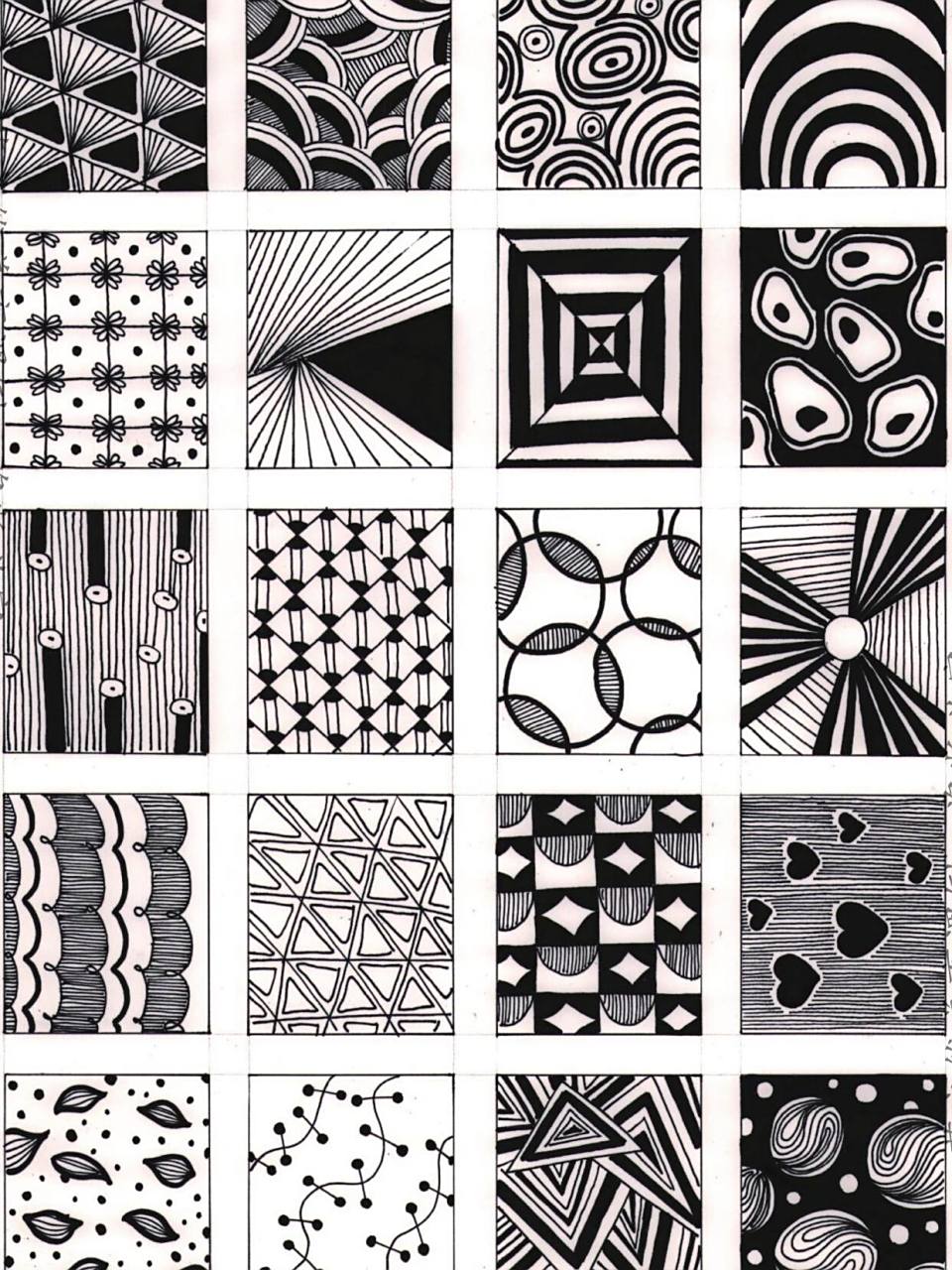 装饰元素练习 运用不同的点,线,面形式进行组合,叠加丰富画面 学习