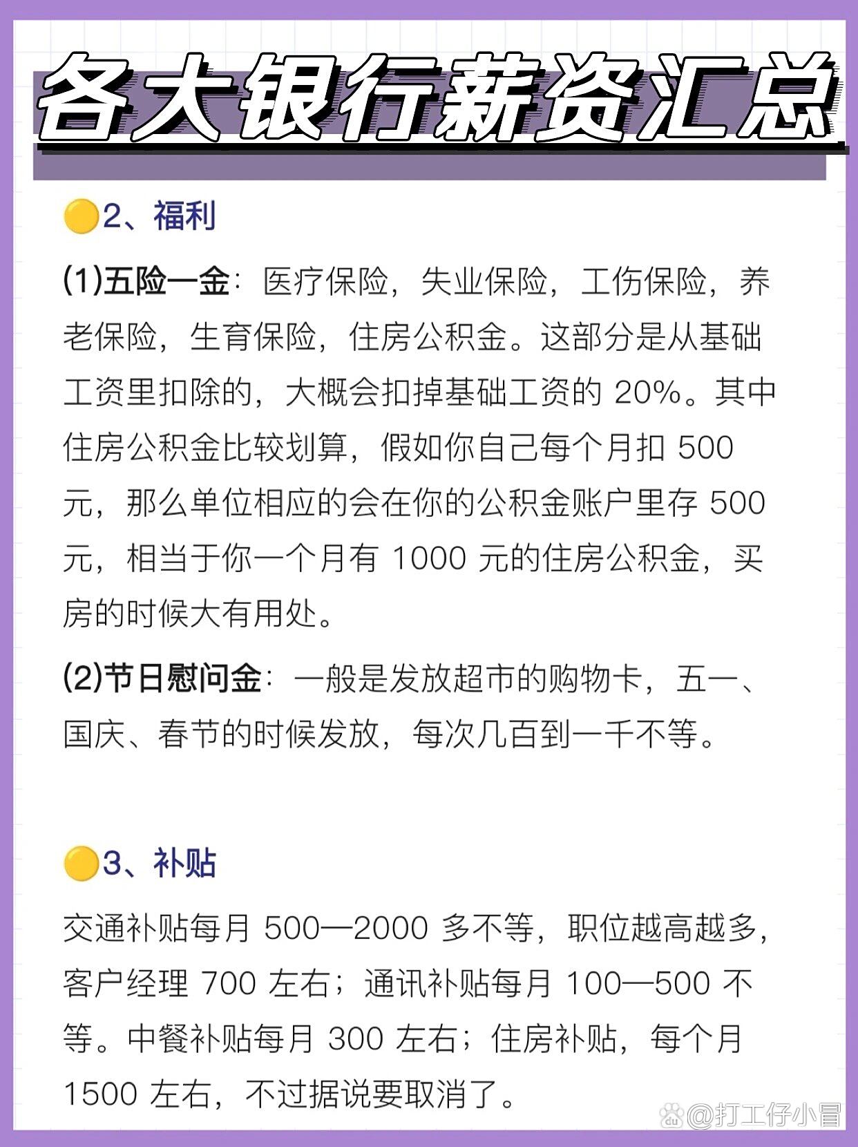 98各银行薪资待遇汇总&银行待遇对比