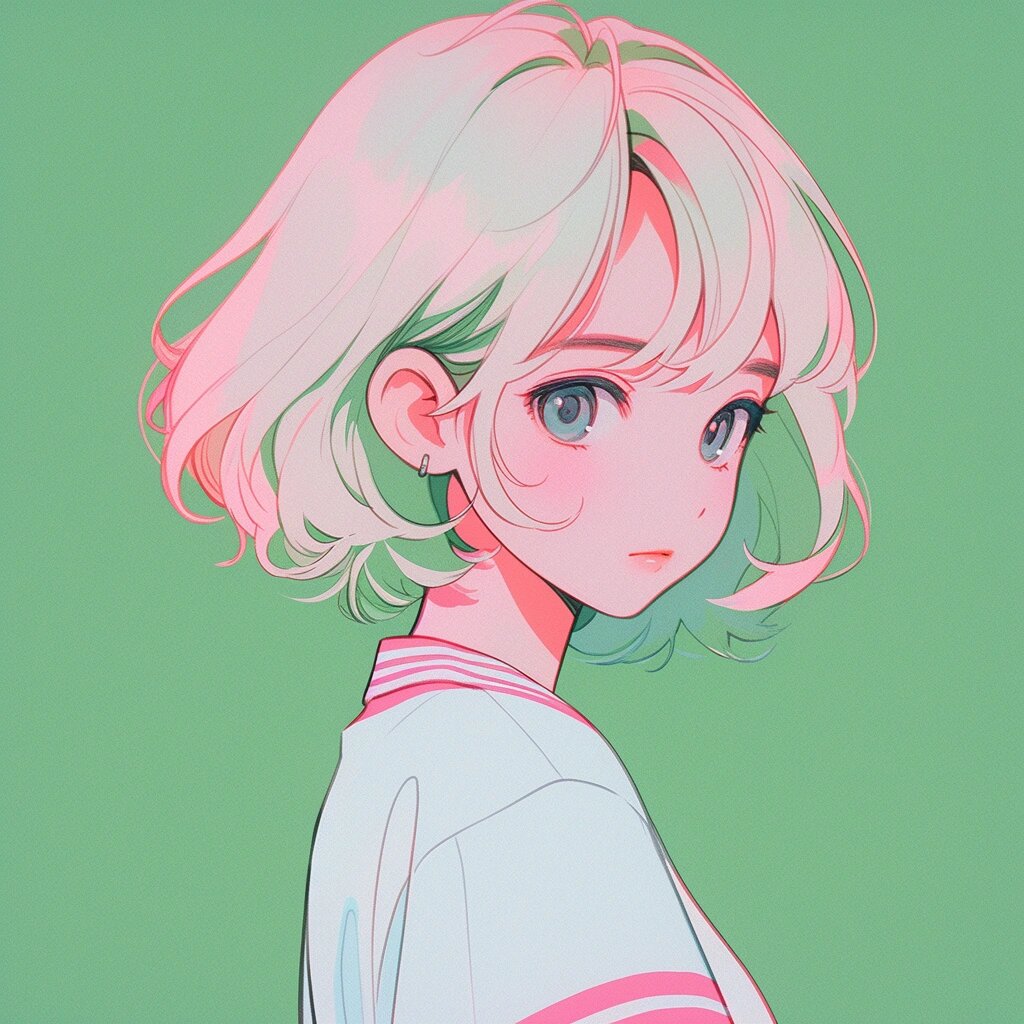 女生头像|小众 阳光 女孩|粉绿色系