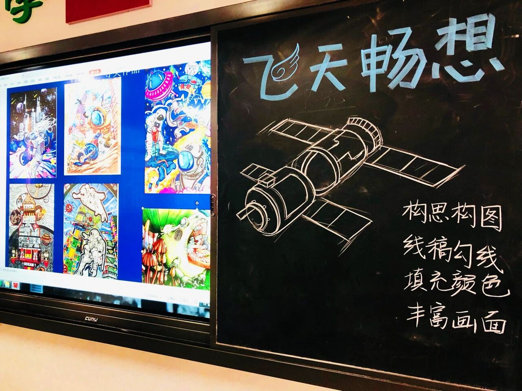 五年级下册飞天畅想美术板书设计|美术板书 五年级下册飞天畅想美术