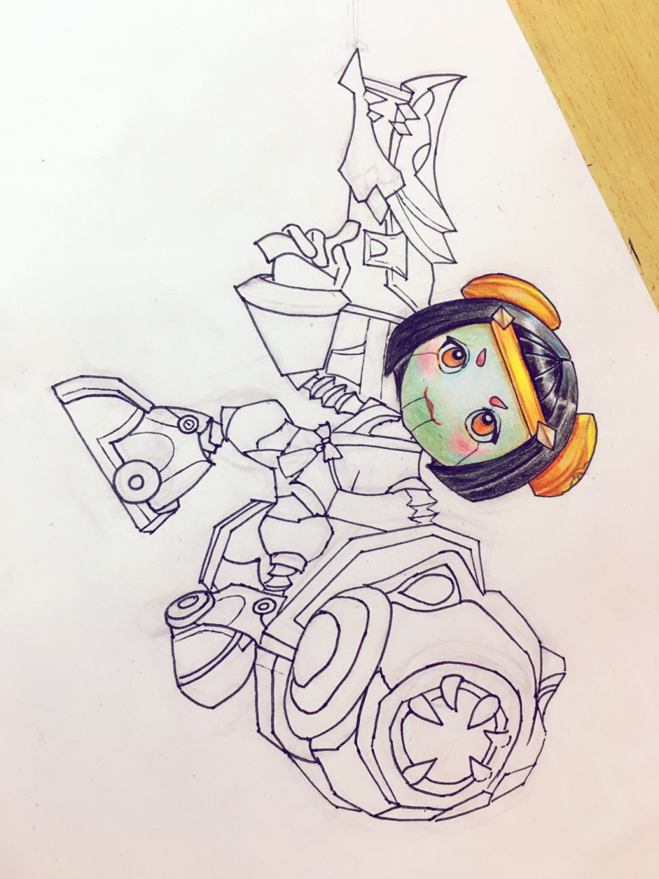 鲁班七号 彩铅绘制鲁班七号,我的本命英雄.