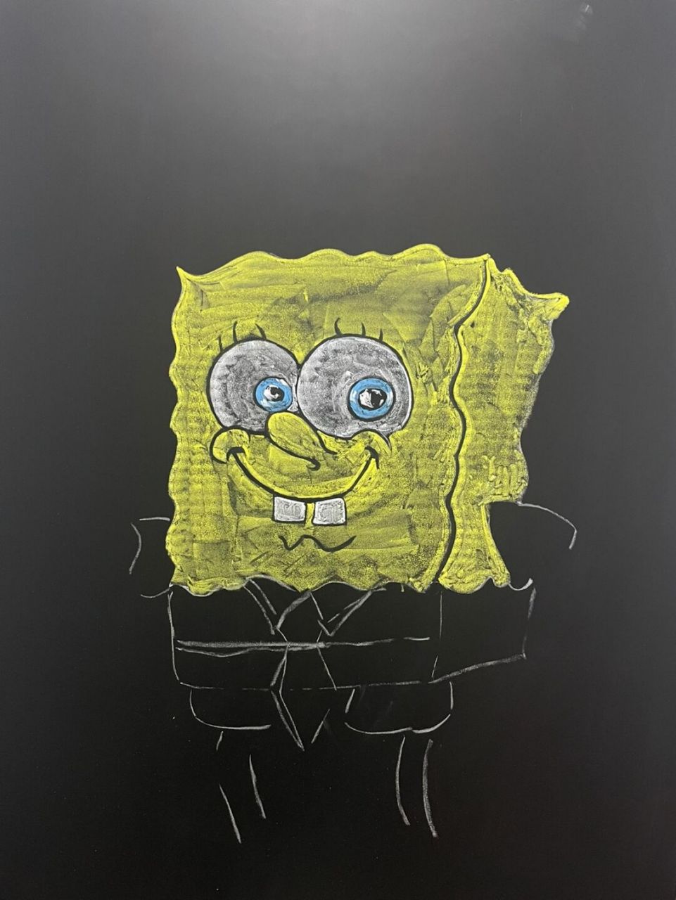 笔记灵感# #黑板报素材# #粉笔画# #海绵宝宝# #简笔画# 今天是答应