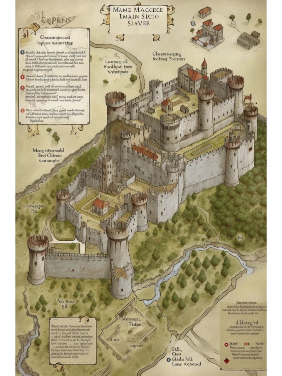 大型城堡平面图图片