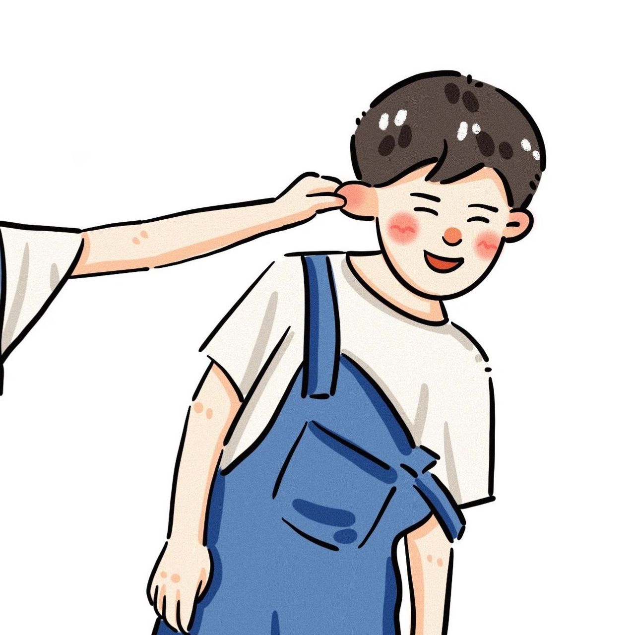 可爱情侣头像99揪耳朵的小朋友 在一起就是要打打闹闹