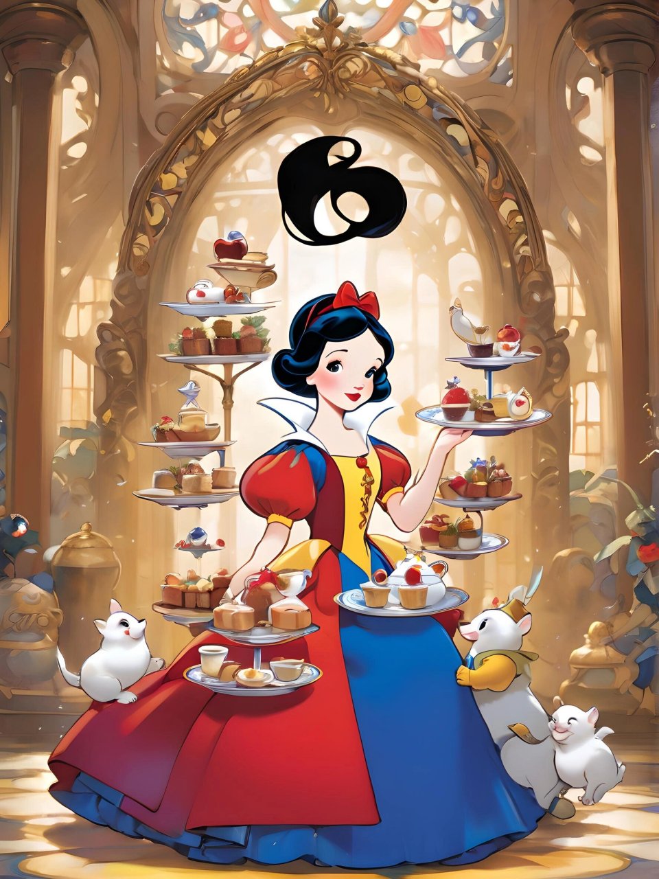 94 今天我偶然翻到了一张超级梦幻的白雪公主插画,那个经典的迪士尼