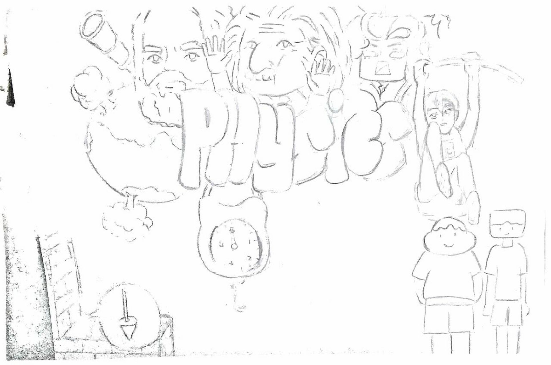 八下物理手抄报7815 纸型:a4 画的内容是弹力和重力 画完稿人物是