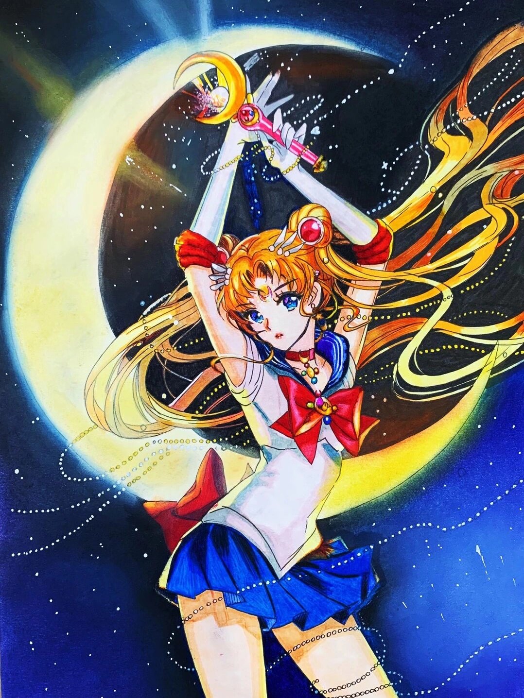 美少女战士水冰月 马克笔手绘美少女战士水手月亮93