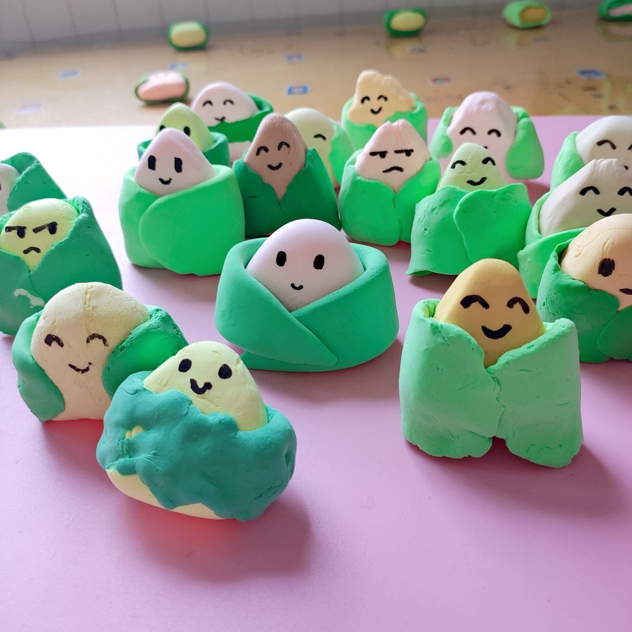 端午节手工粽子超轻粘土教程简单可爱幼儿园 最最简单的端午节粽子来