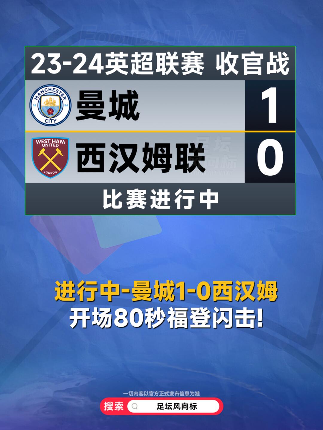 竞技宝官网:曼城在对手面前毫不留情，大胜西汉姆联