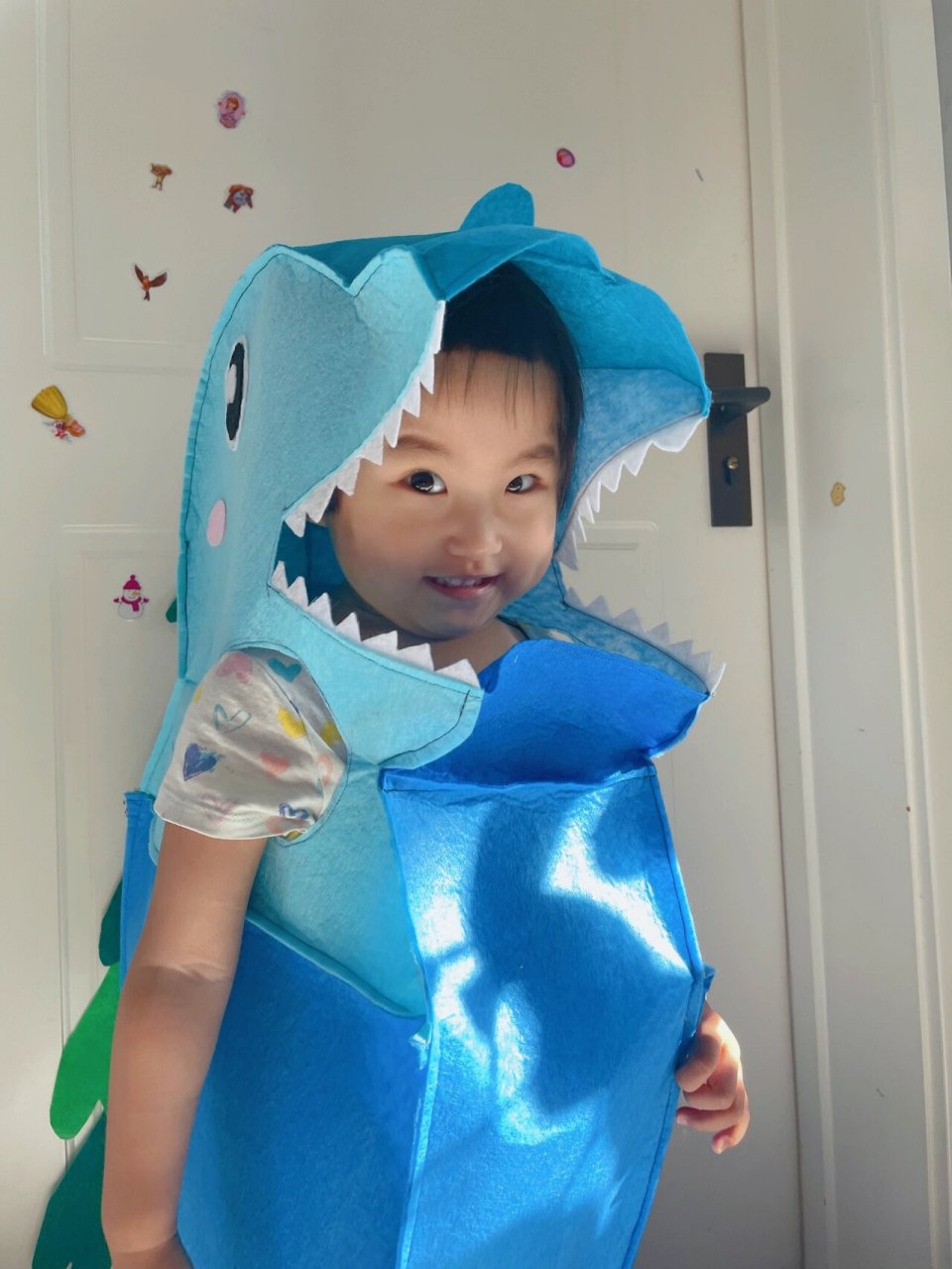 每日新衣之——恐龙衣04不织布霸王龙   本来是要随便给做个佩奇,逗